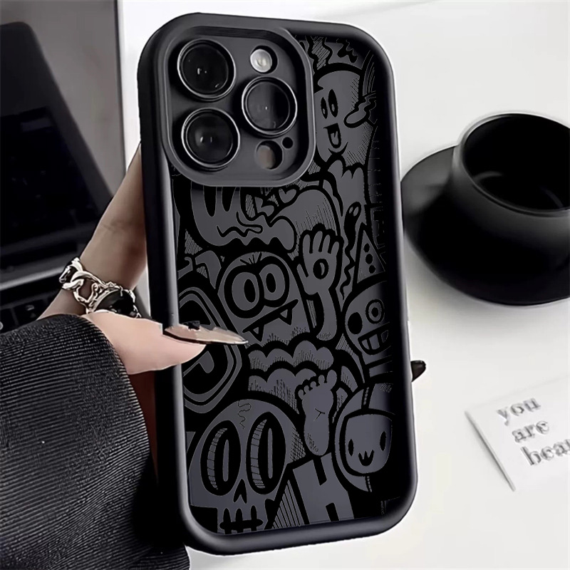 Phone Cases Xr Iphone - Черный чехол с граффити для iPhone